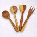 Set Of 4 Artisan Wooden Utensils Set