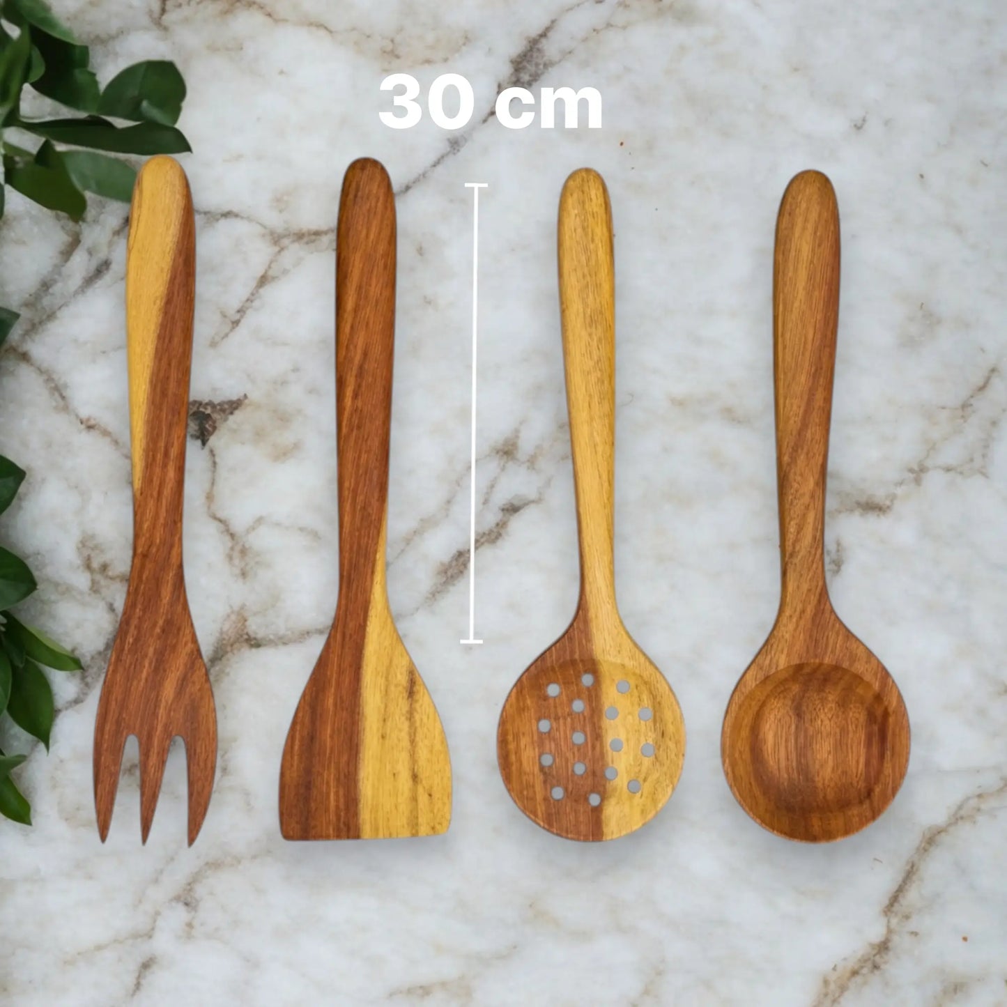 Set Of 4 Artisan Wooden Utensils Set